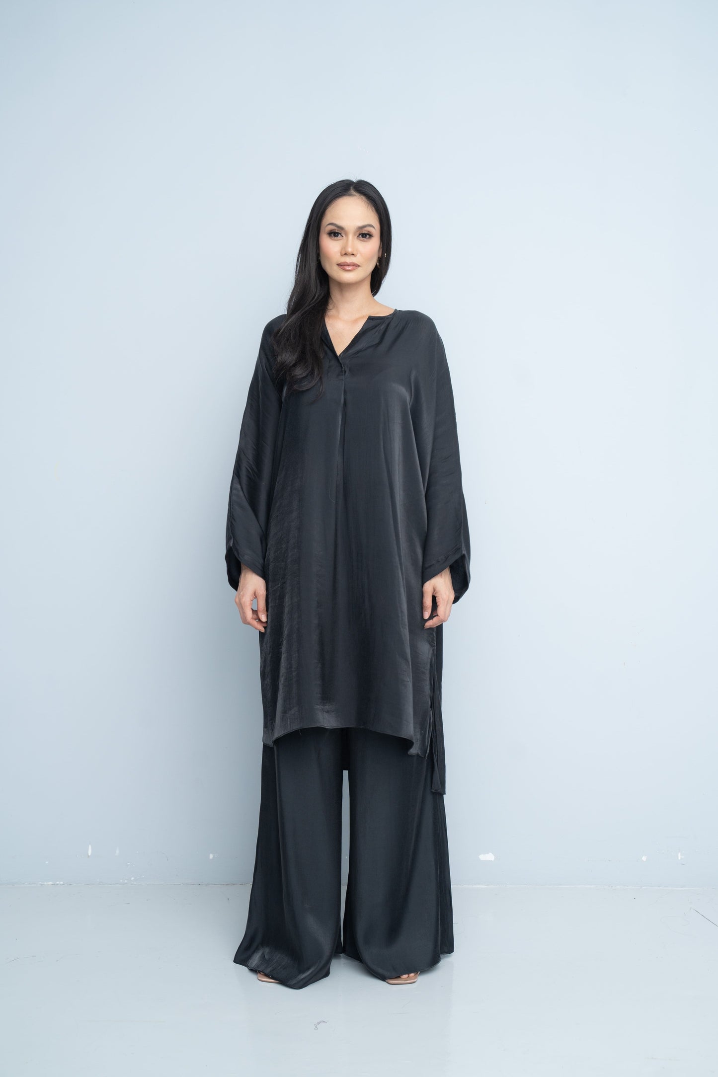 Tunic with Palazzo Pants - Black